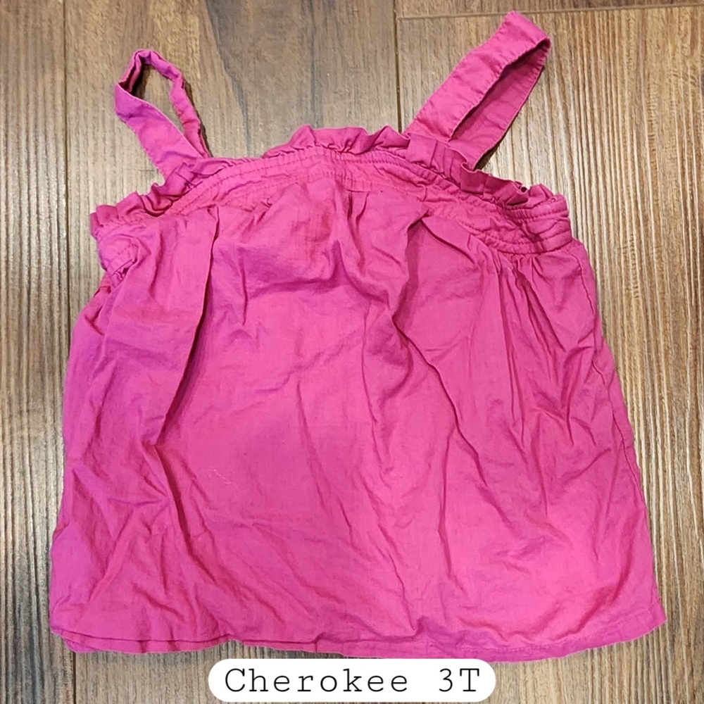 Cherokee Pink Camisole with Ruffled Neckline